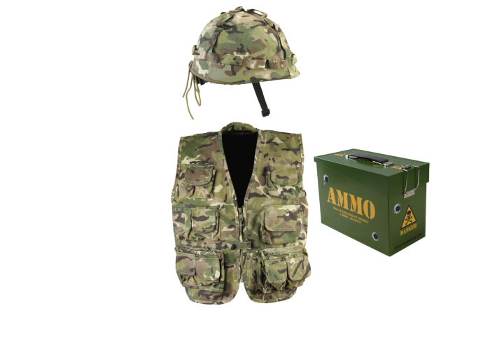 Childrens Soldier Costume Kombat Kids Army Camo Combat Assault