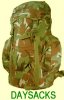  Olive and camouflage daysacks